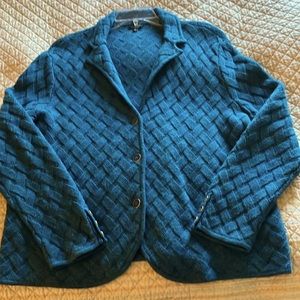 Gorgeous Talbot’s 100% merino wool cardigan with buttons. Rich teal,  size 2x